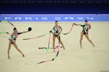 Azerbaijani gymnasts complete second exercise in Paris Olympics group all-around (PHOTO)