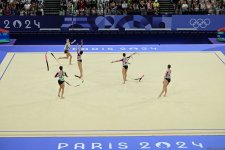 Azerbaijani gymnasts complete second exercise in Paris Olympics group all-around (PHOTO)