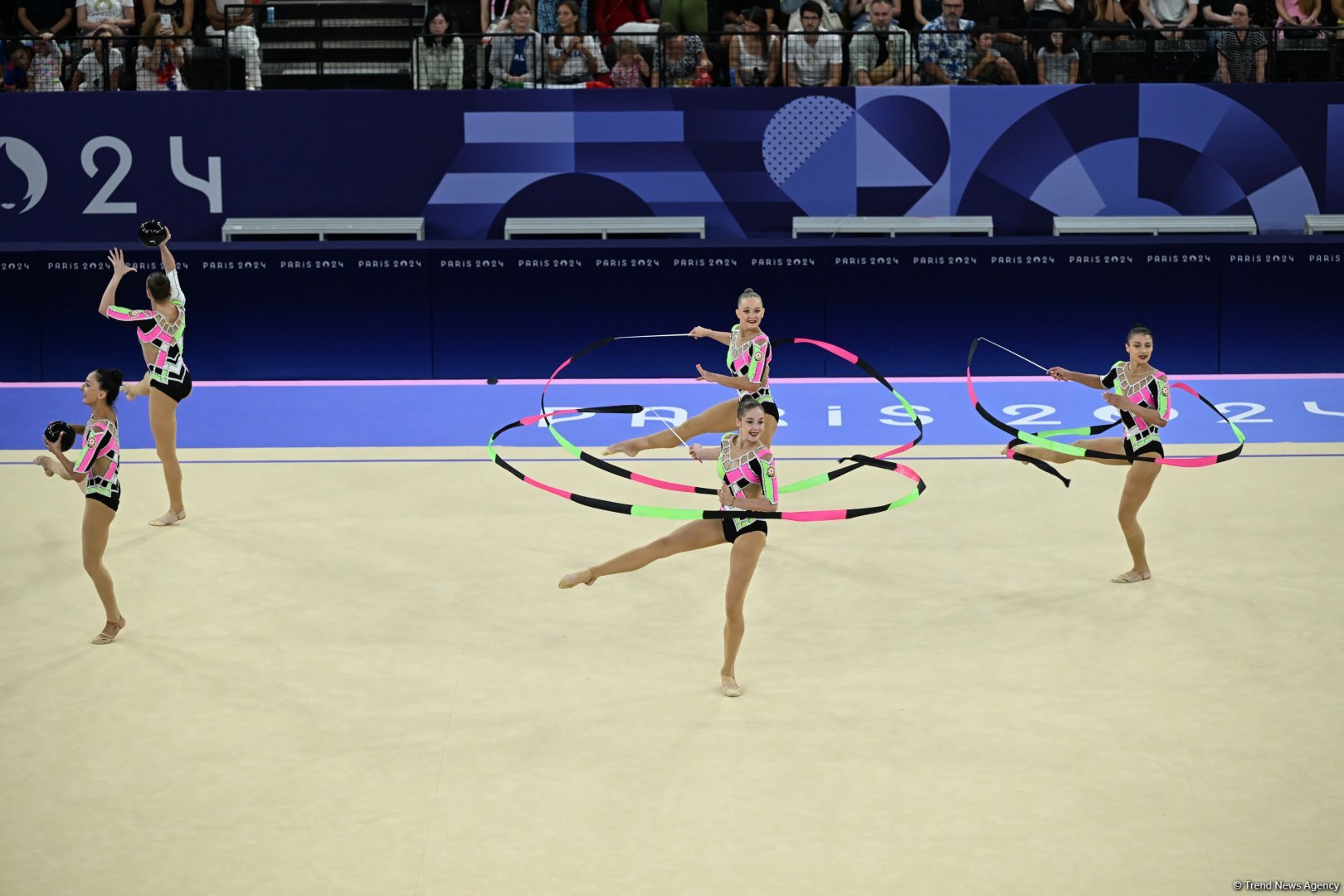 Azerbaijani gymnasts complete second exercise in Paris Olympics group all-around (PHOTO)