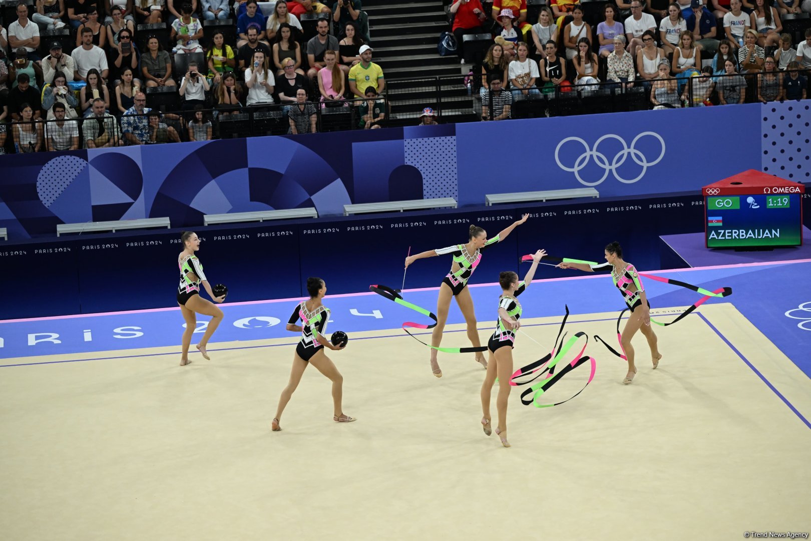 Azerbaijani gymnasts complete second exercise in Paris Olympics group all-around (PHOTO)