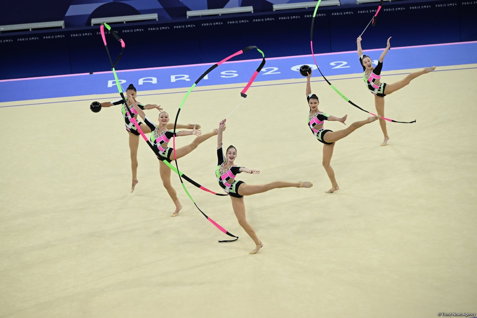 Azerbaijani gymnasts complete second exercise in Paris Olympics group all-around (PHOTO)