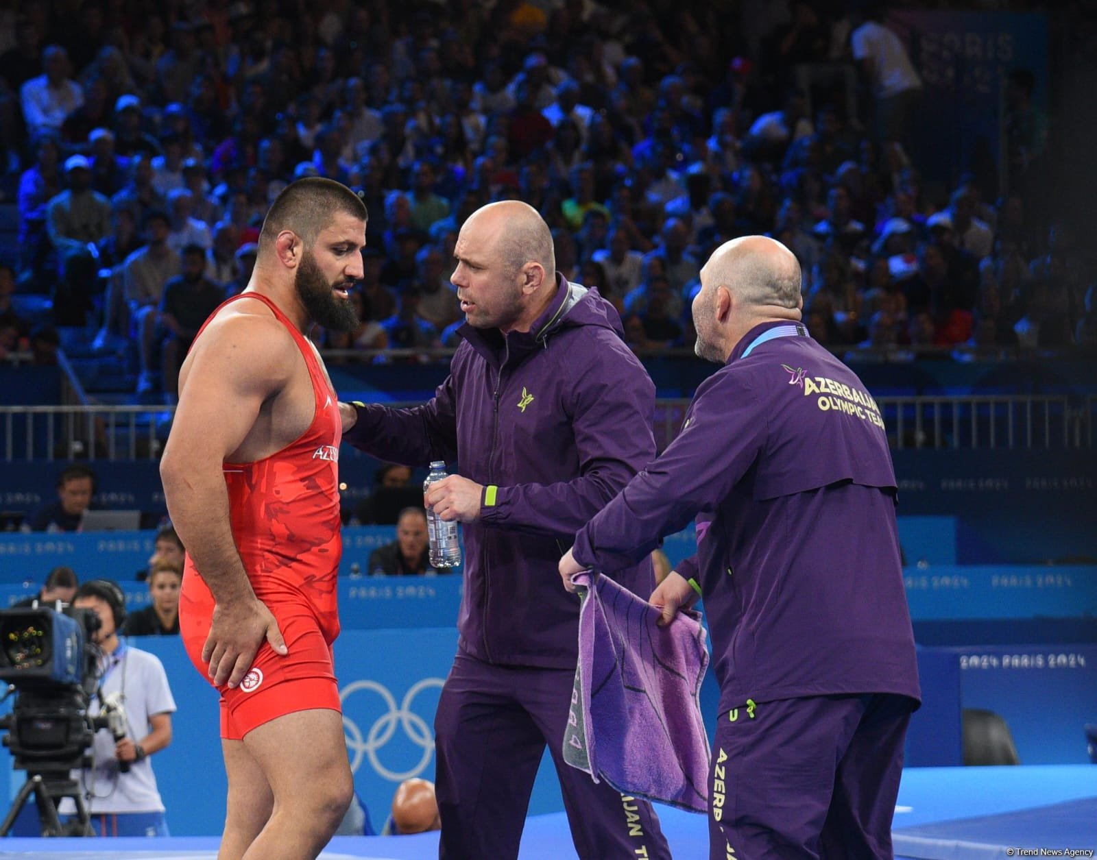 Azerbaijani wrestler to compete for bronze medal at Paris Olympics (PHOTO)