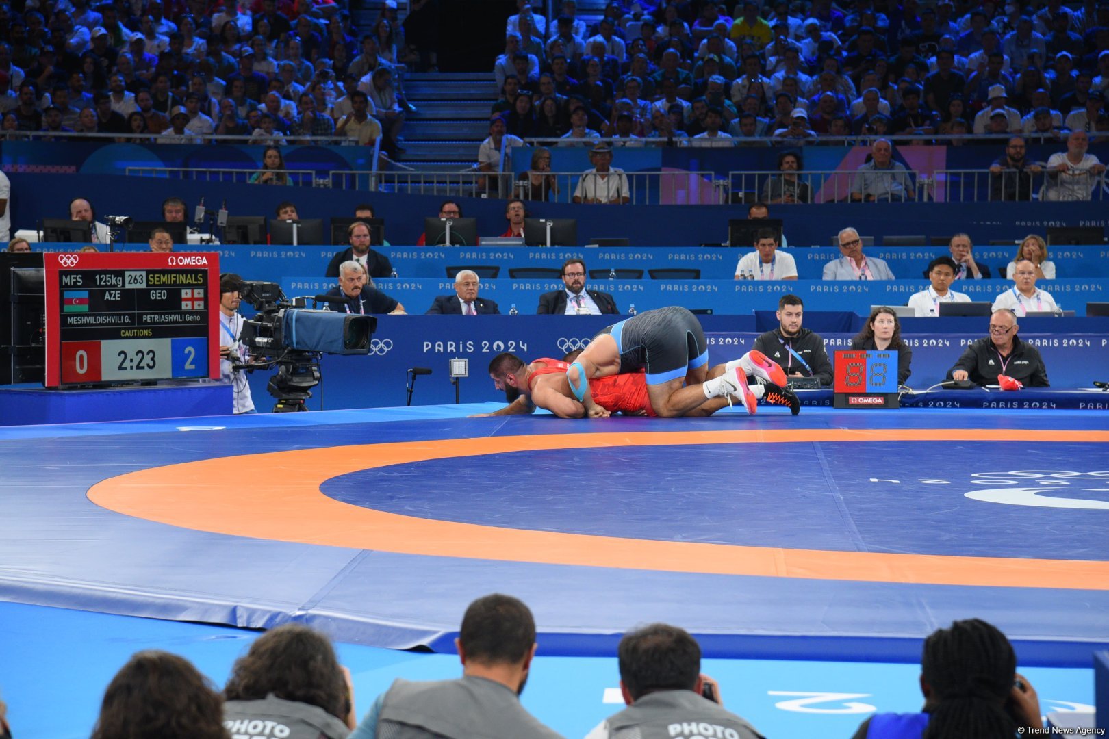 Azerbaijani wrestler to compete for bronze medal at Paris Olympics (PHOTO)