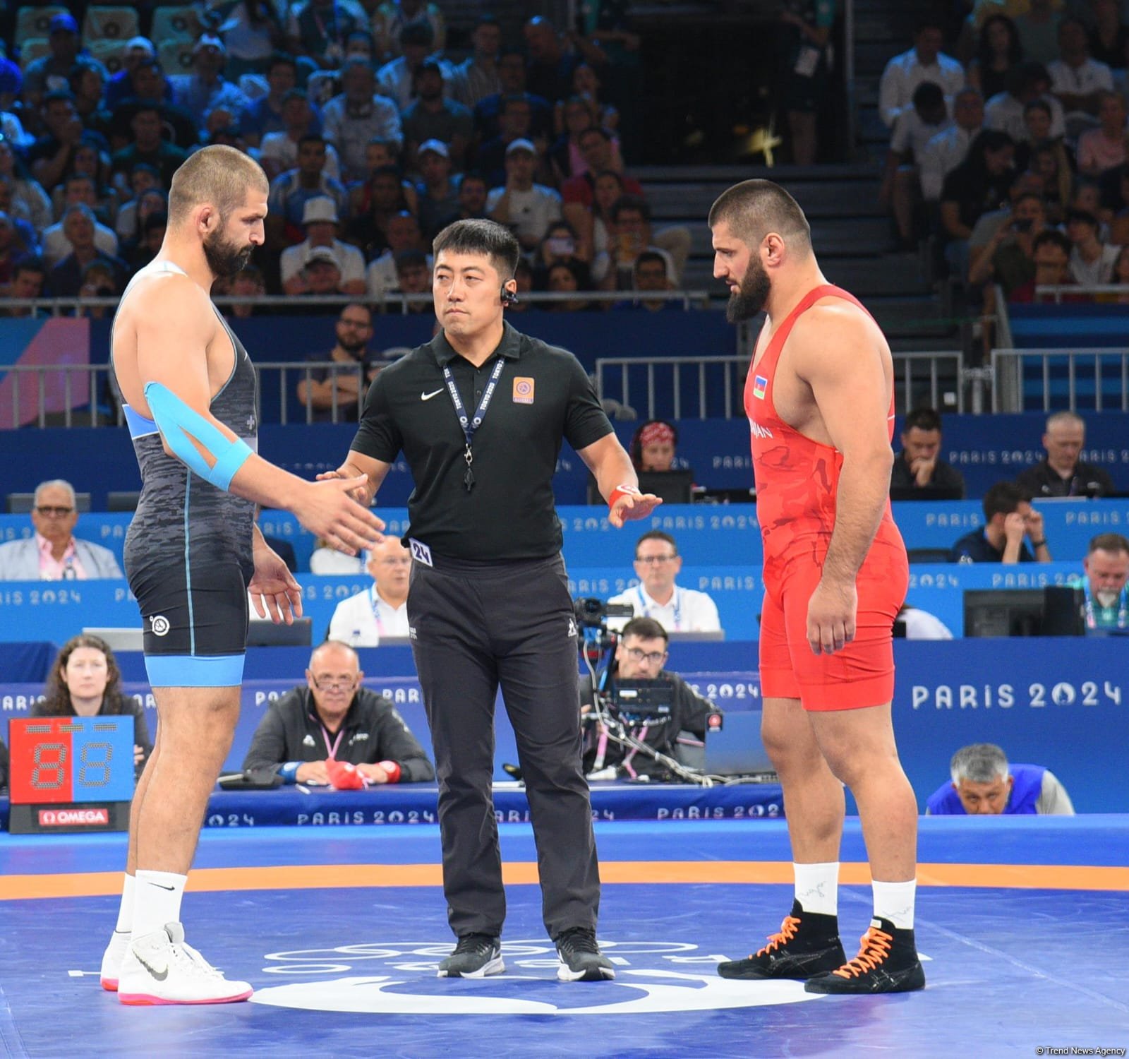 Azerbaijani wrestler to compete for bronze medal at Paris Olympics (PHOTO)