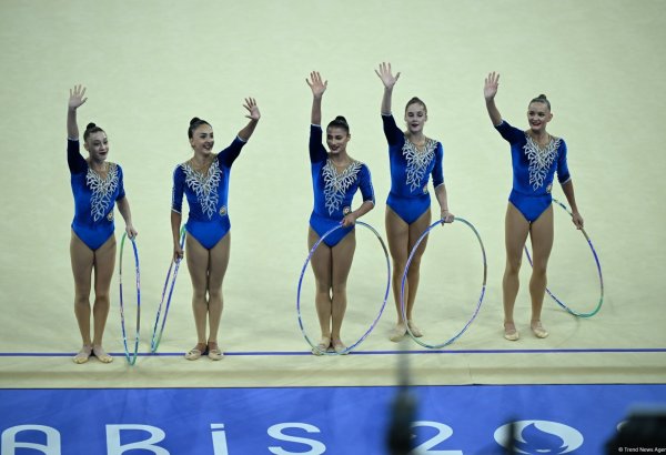 Azerbaijani team starts rhythmic gymnastics group routine final at Paris Olympics (PHOTO)