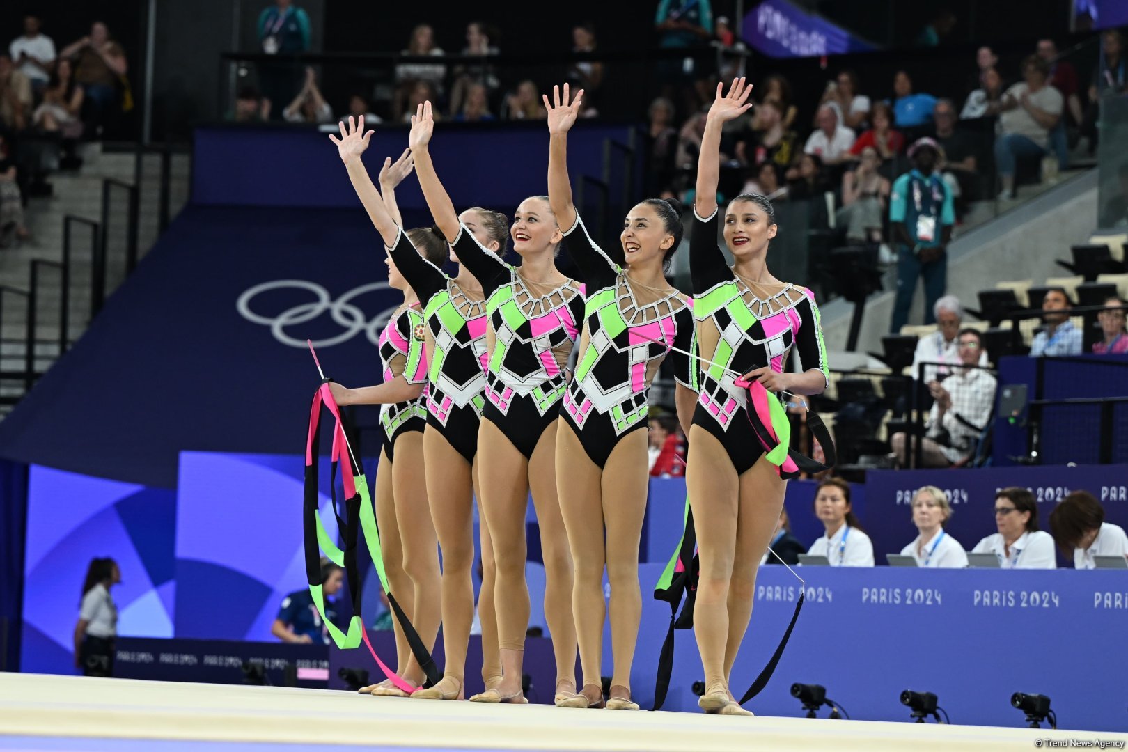 Azerbaijani gymnastics team wraps up group routine final performance at Paris Olympics (PHOTO)