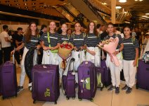 Azerbaijani team successfully performed at Olympic Games returns home (PHOTO/VIDEO)