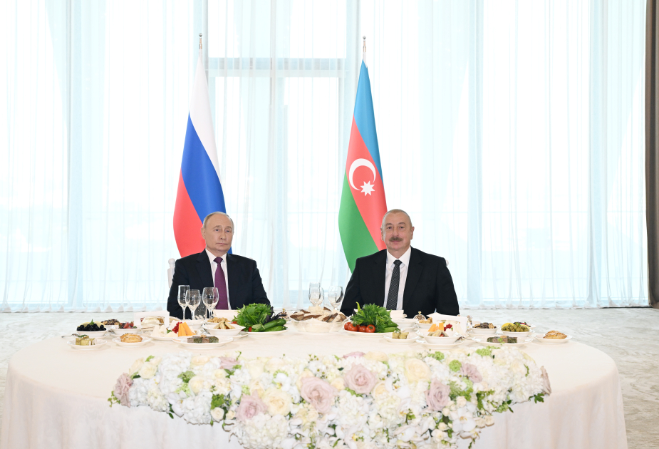 President Ilham Aliyev hosts reception for President Putin at Gulustan Palace (PHOTO/VIDEO)
