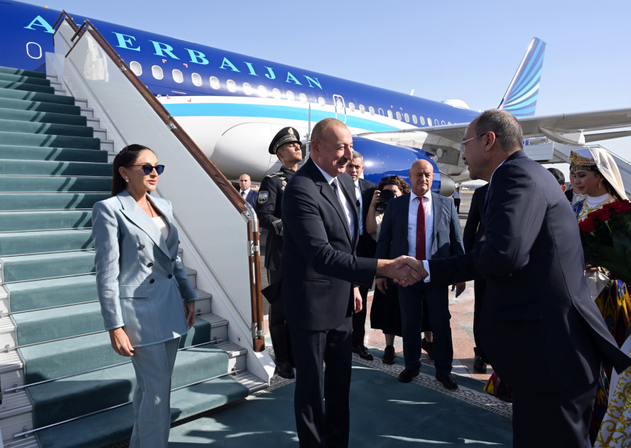 President Ilham Aliyev arrives in Uzbekistan for state visit (PHOTO/VIDEO)