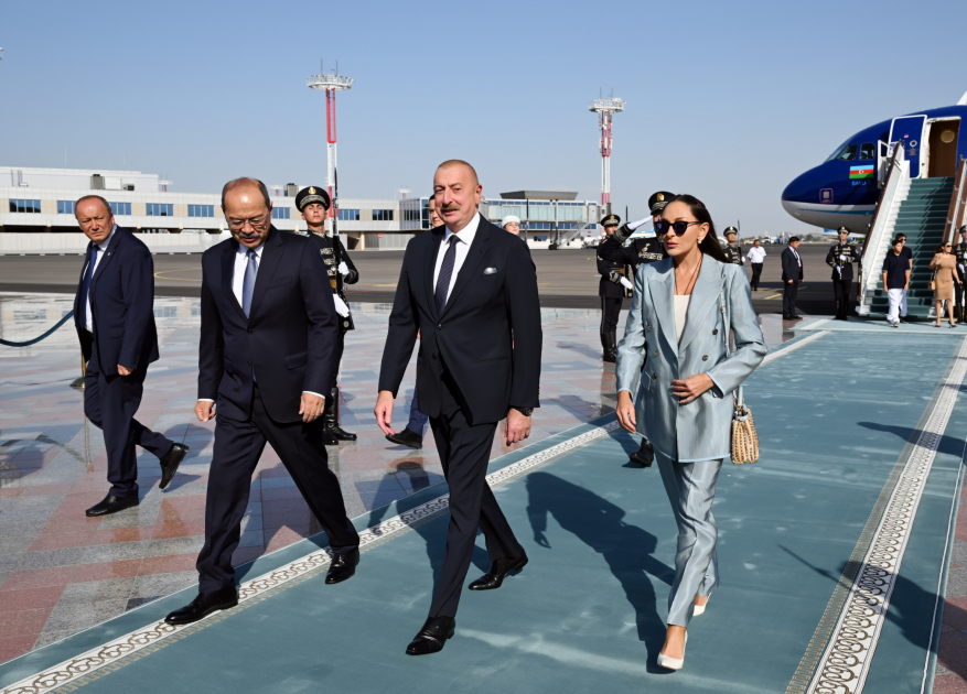 President Ilham Aliyev arrives in Uzbekistan for state visit (PHOTO/VIDEO)