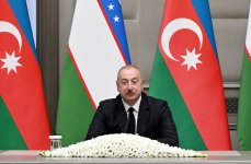 President Ilham Aliyev, President Shavkat Mirziyoyev make press statements (PHOTO/VIDEO)