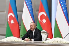 President Ilham Aliyev, President Shavkat Mirziyoyev make press statements (PHOTO/VIDEO)