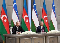 President Ilham Aliyev, President Shavkat Mirziyoyev make press statements (PHOTO/VIDEO)