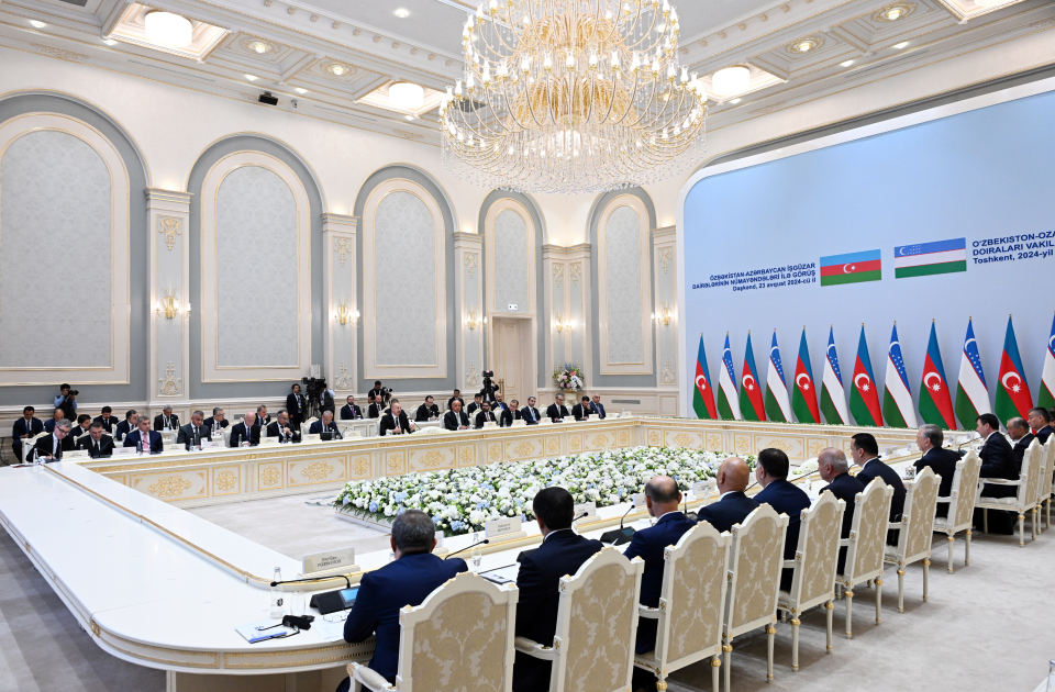 President Ilham Aliyev, President Shavkat Mirziyoyev hold meeting with representatives from business communities (PHOTO)
