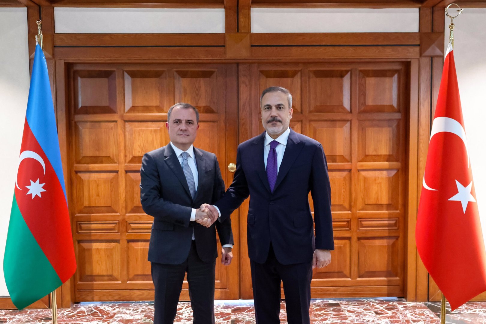 Azerbaijani FM holding one-on-one meeting with his Turkish counterpart (PHOTO)