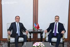 Azerbaijani FM holding one-on-one meeting with his Turkish counterpart (PHOTO)