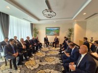 Azerbaijani delegation headed by deputy PM visits Uzbekistan (PHOTO)