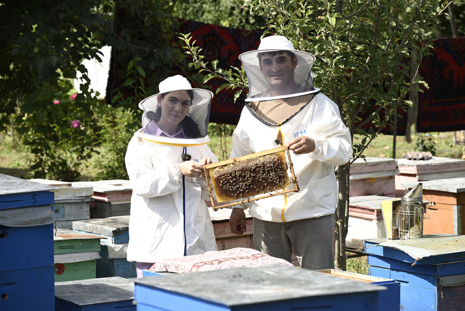 Vice-President of Heydar Aliyev Foundation Leyla Aliyeva meets participants of “Young beekeeper" project in Gabala (PHOTO)
