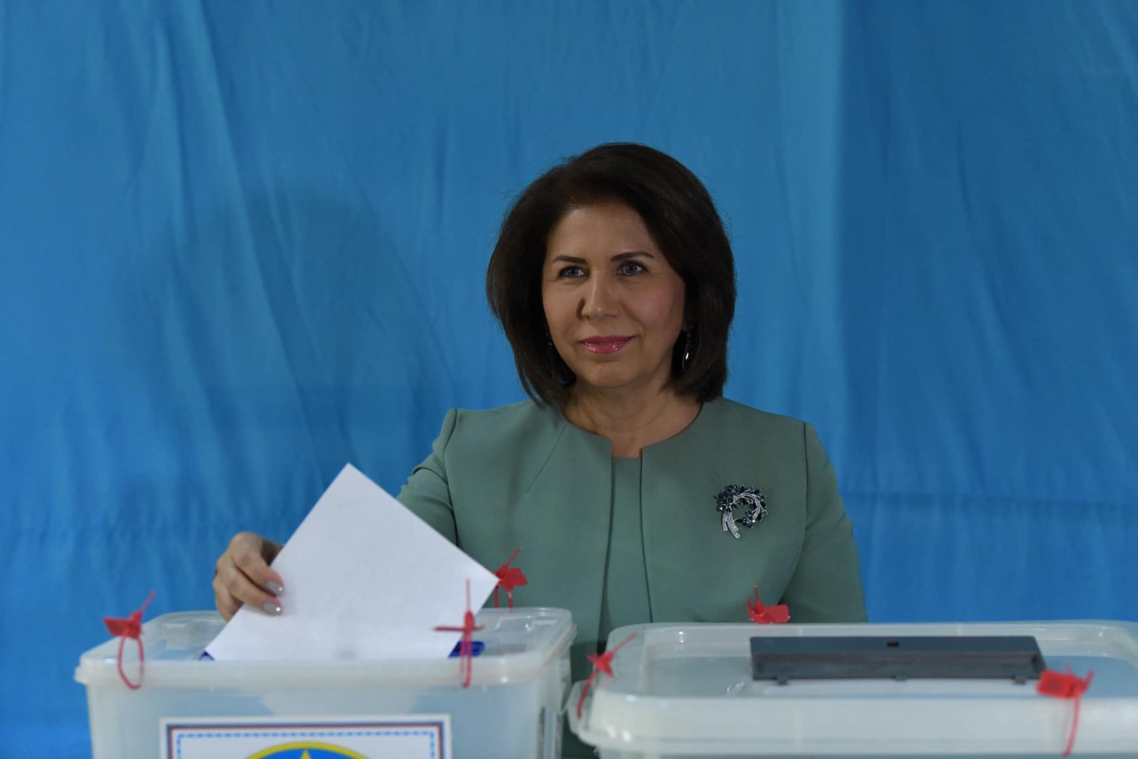 State Committee for Family, Women, Children chair casts her vote in parliamentary election