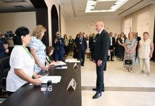 President Ilham Aliyev, First Lady Mehriban Aliyeva, their daughter Leyla Aliyeva cast votes in parliamentary elections (PHOTO/VIDEO)