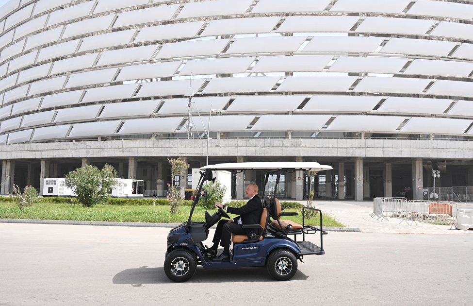 President Ilham Aliyev reviews COP29 venue preparations at Baku Olympic Stadium (PHOTO/VIDEO)