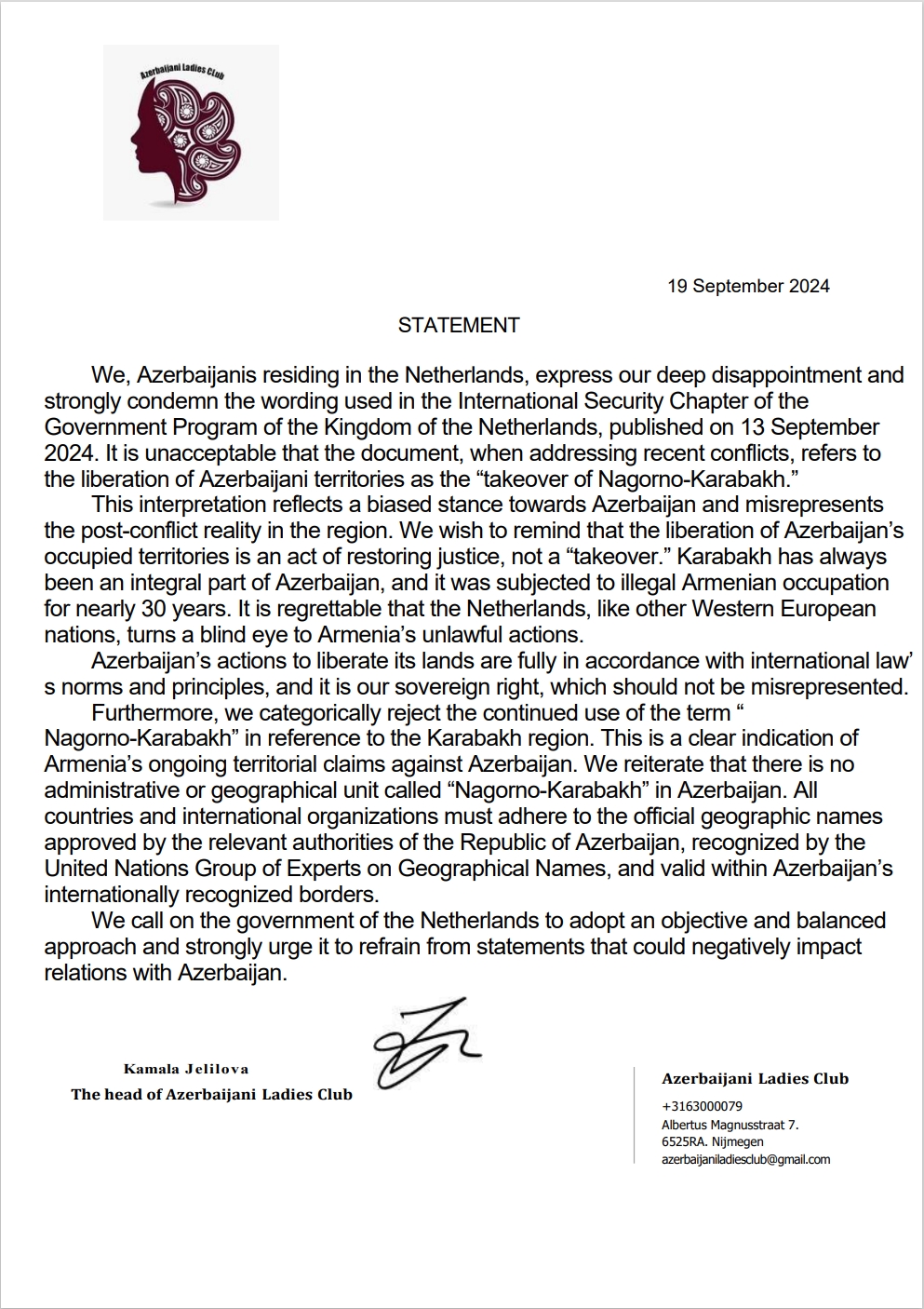 Azerbaijan's diaspora organizations condemn biased position of Dutch government (PHOTO)
