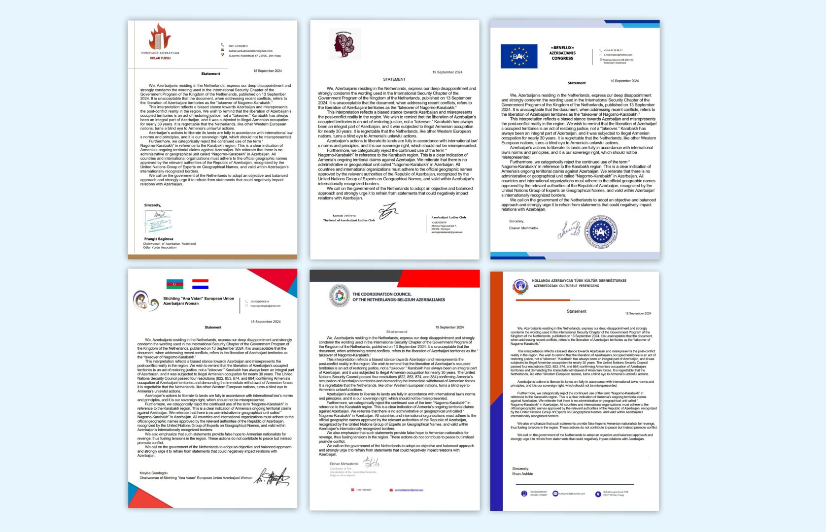 Azerbaijan's diaspora organizations condemn biased position of Dutch government (PHOTO)