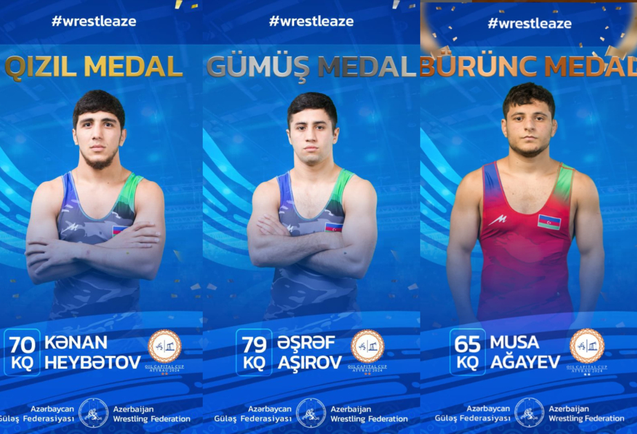 Azerbaijani wrestling team completes tournament in Kazakhstan with full set of medals