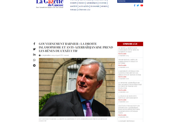 La Gazette du Caucase slams new French Cabinet: Most Azerbaijanophobic government elected in 15 years!