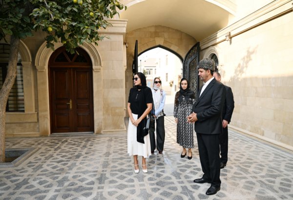 President of Heydar Aliyev Foundation Mehriban Aliyeva, family members visit restored mosque in Ahmadli settlement (PHOTO)