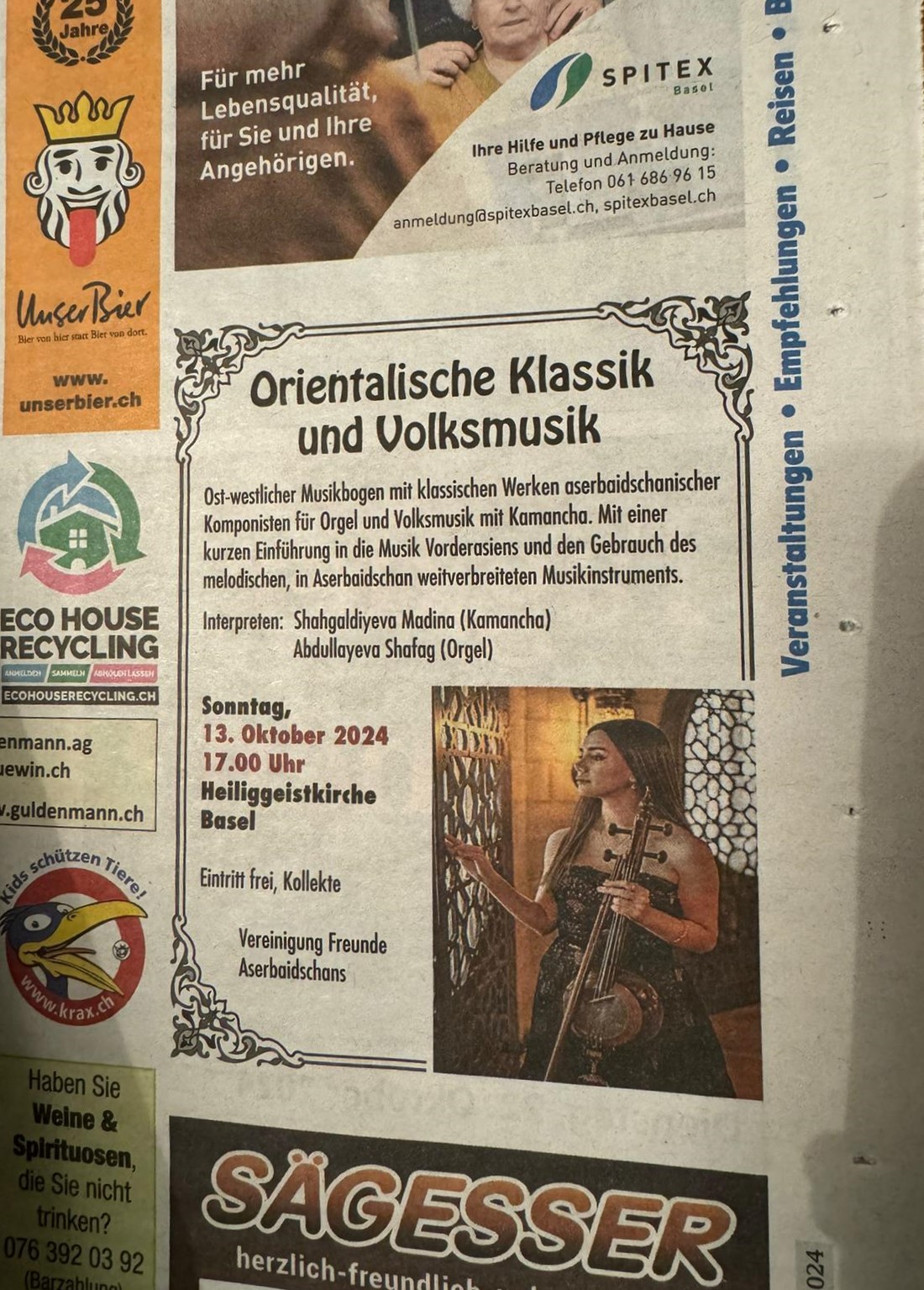 Azerbaijani musicians to stage concert at Holy Spirit Church in Basel (PHOTO)