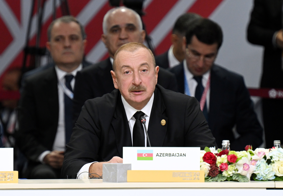 President Ilham Aliyev attends plenary session of 16th BRICS Summit in Kazan (PHOTO)