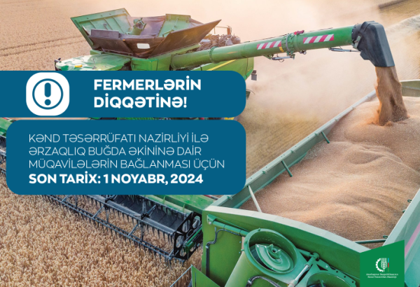 Azerbaijani agriculture ministry addresses to food wheat producers