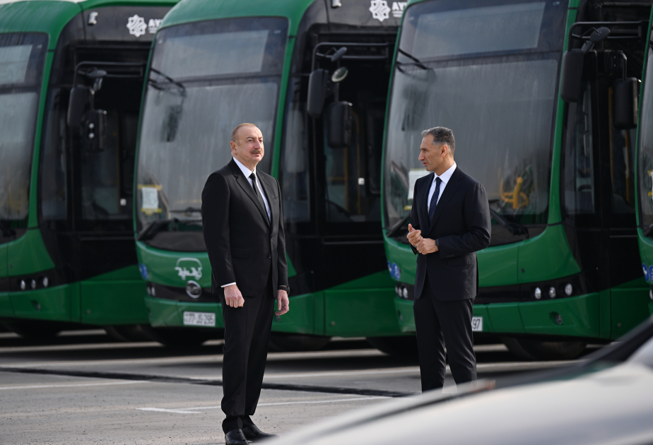 President Ilham Aliyev reviews operations of Zigh Electric Bus Depot (PHOTO/VIDEO)