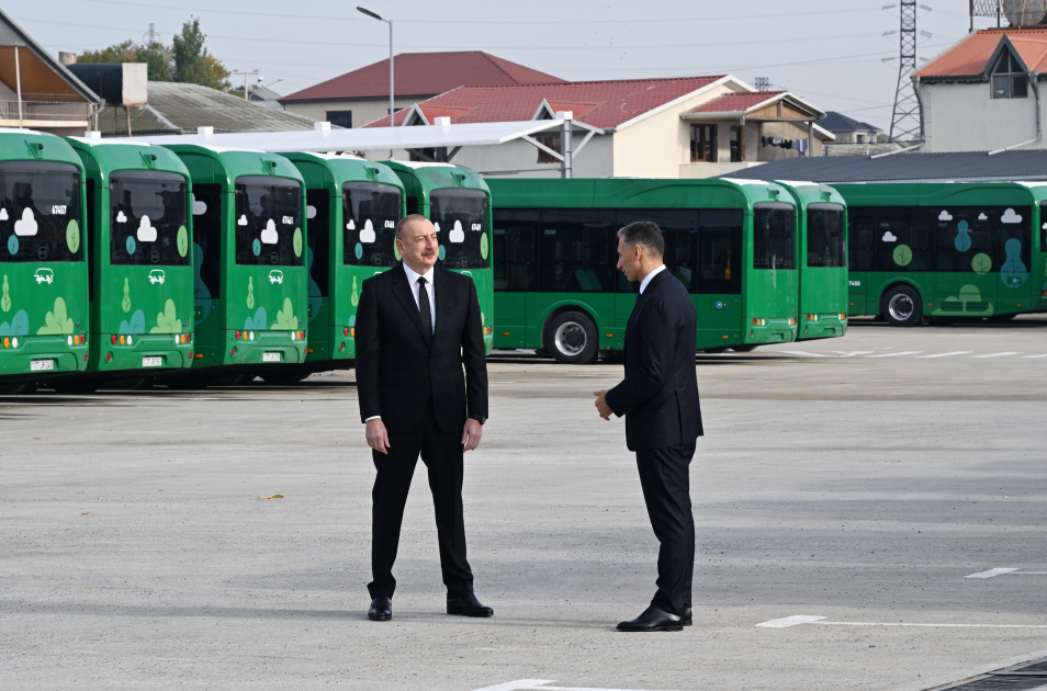 President Ilham Aliyev reviews operations of Zigh Electric Bus Depot (PHOTO/VIDEO)