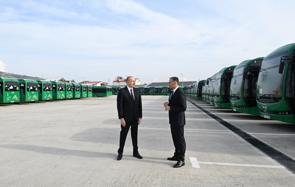 President Ilham Aliyev reviews operations of Zigh Electric Bus Depot (PHOTO/VIDEO)