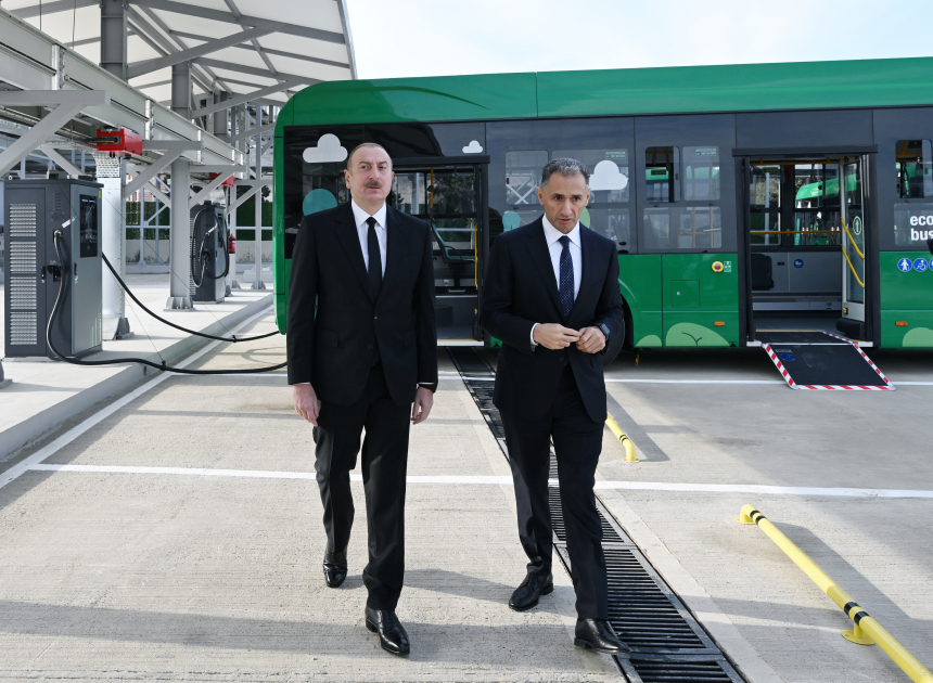 President Ilham Aliyev reviews operations of Zigh Electric Bus Depot (PHOTO/VIDEO)