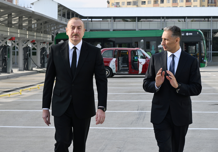 President Ilham Aliyev reviews operations of Zigh Electric Bus Depot (PHOTO/VIDEO)
