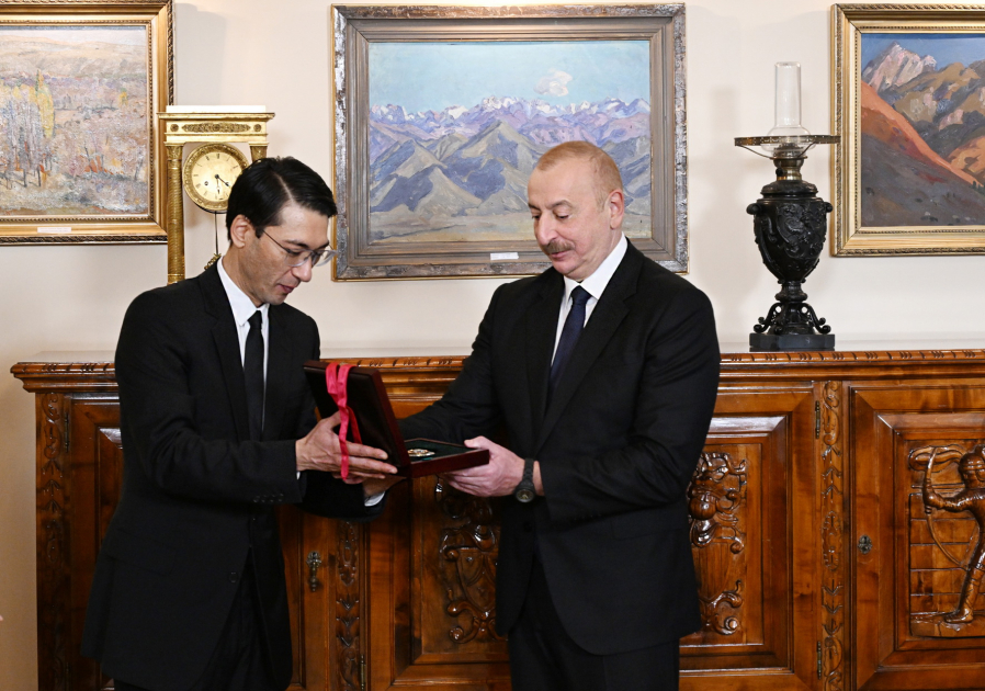 “Chinghiz Aitmatov” Order bestowed upon President Ilham Aliyev in Bishkek (PHOTO/VIDEO)