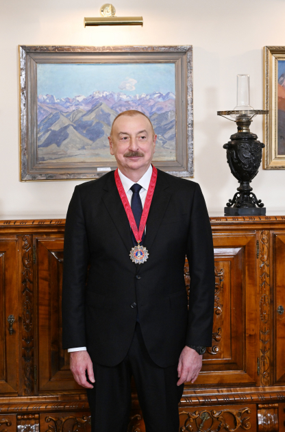 “Chinghiz Aitmatov” Order bestowed upon President Ilham Aliyev in Bishkek (PHOTO/VIDEO)