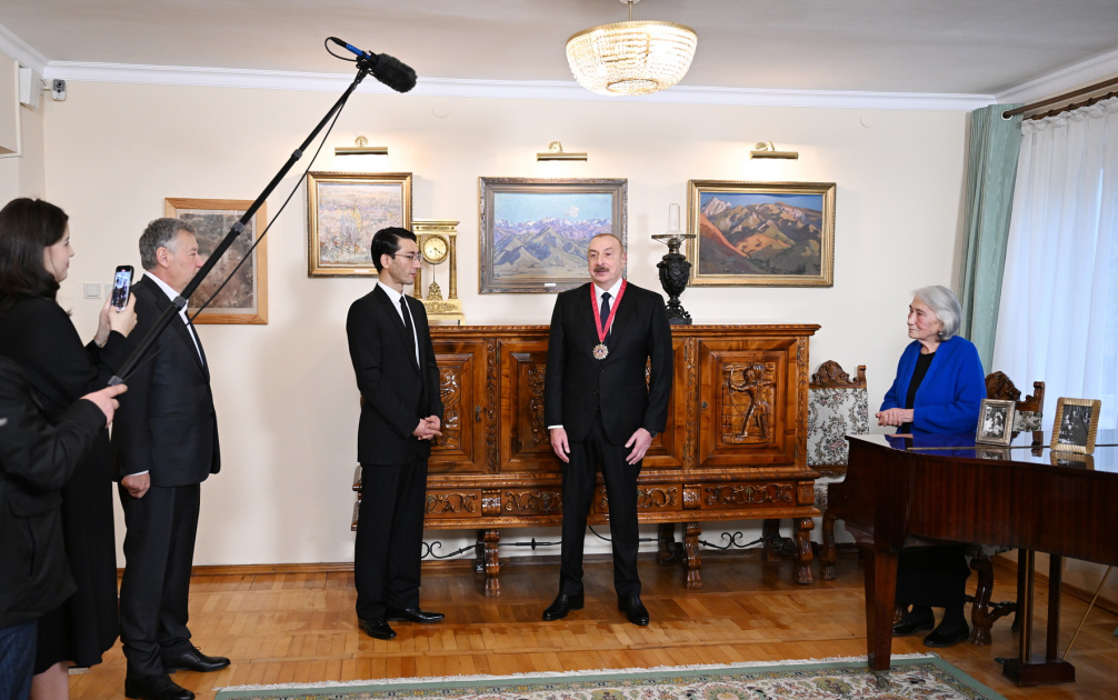 “Chinghiz Aitmatov” Order bestowed upon President Ilham Aliyev in Bishkek (PHOTO/VIDEO)