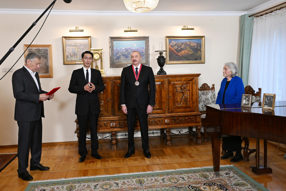 “Chinghiz Aitmatov” Order bestowed upon President Ilham Aliyev in Bishkek (PHOTO/VIDEO)