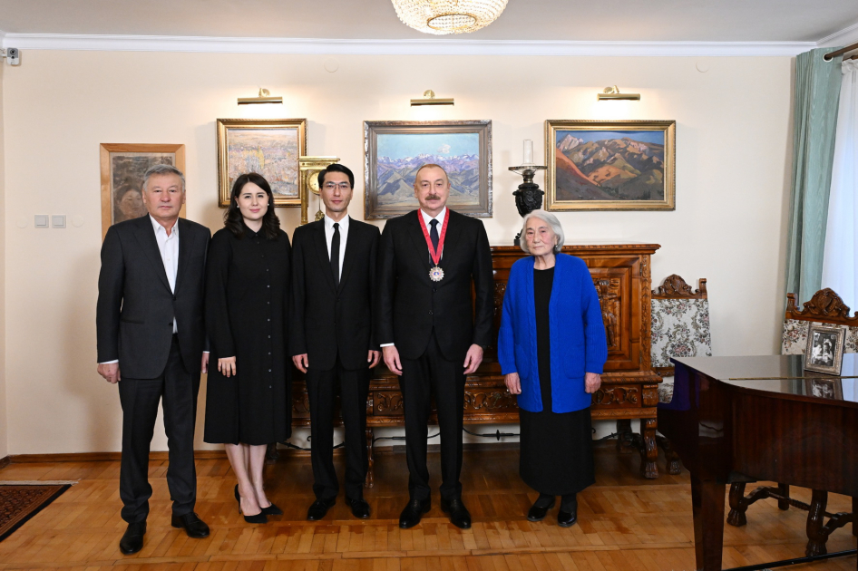 “Chinghiz Aitmatov” Order bestowed upon President Ilham Aliyev in Bishkek (PHOTO/VIDEO)