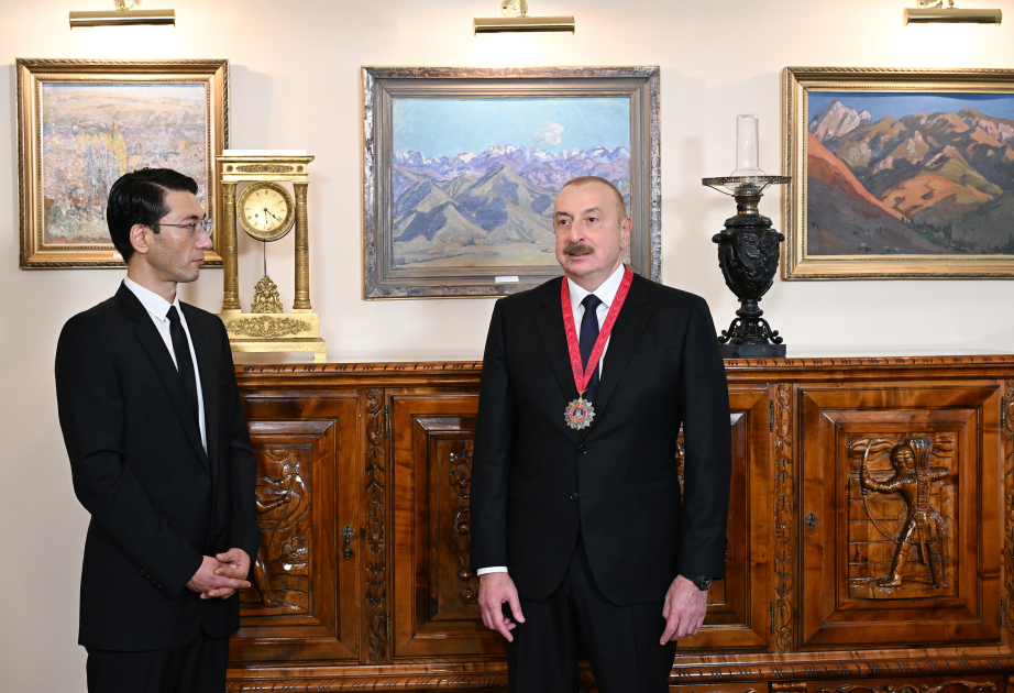 “Chinghiz Aitmatov” Order bestowed upon President Ilham Aliyev in Bishkek (PHOTO/VIDEO)