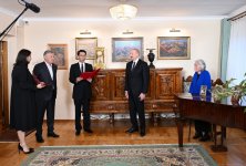 “Chinghiz Aitmatov” Order bestowed upon President Ilham Aliyev in Bishkek (PHOTO/VIDEO)