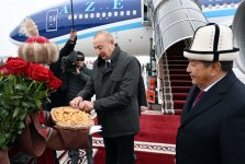 President Ilham Aliyev arrives in Kyrgyzstan (PHOTO/VIDEO)