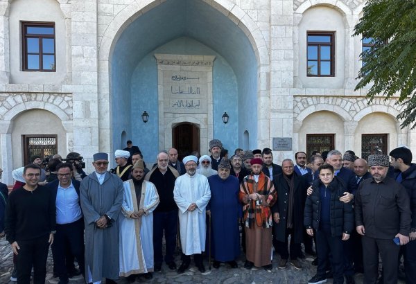 Caucasus Muslims Office's chairman addresses world religious leaders from Azerbaijan's Aghdam (PHOTO)