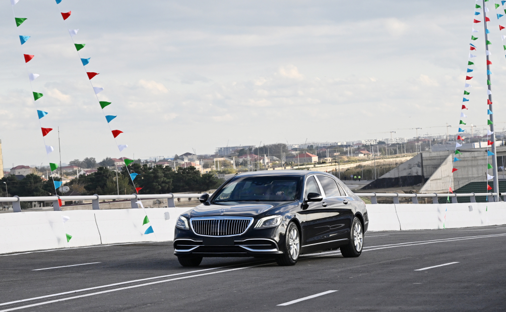 President Ilham Aliyev attends opening of new Boyukshor-Pirshagi highway (PHOTO/VIDEO)