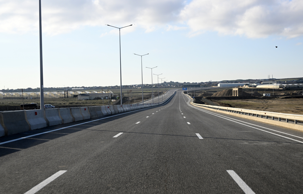 President Ilham Aliyev attends opening of new Boyukshor-Pirshagi highway (PHOTO/VIDEO)