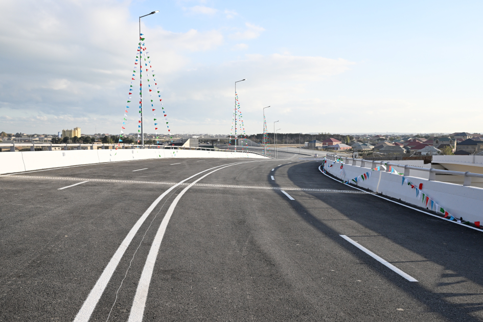 President Ilham Aliyev attends opening of new Boyukshor-Pirshagi highway (PHOTO/VIDEO)